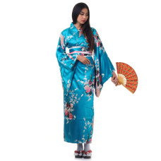 Woman Kimono Geisha Yukata Turquoise